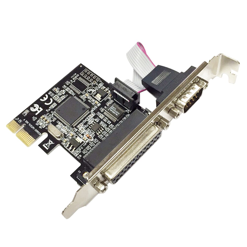 PCIe 1*Serial 1*parallel port Expression Card RS232 Printer port PCIe PCI-e riser Card with chipset AX9900