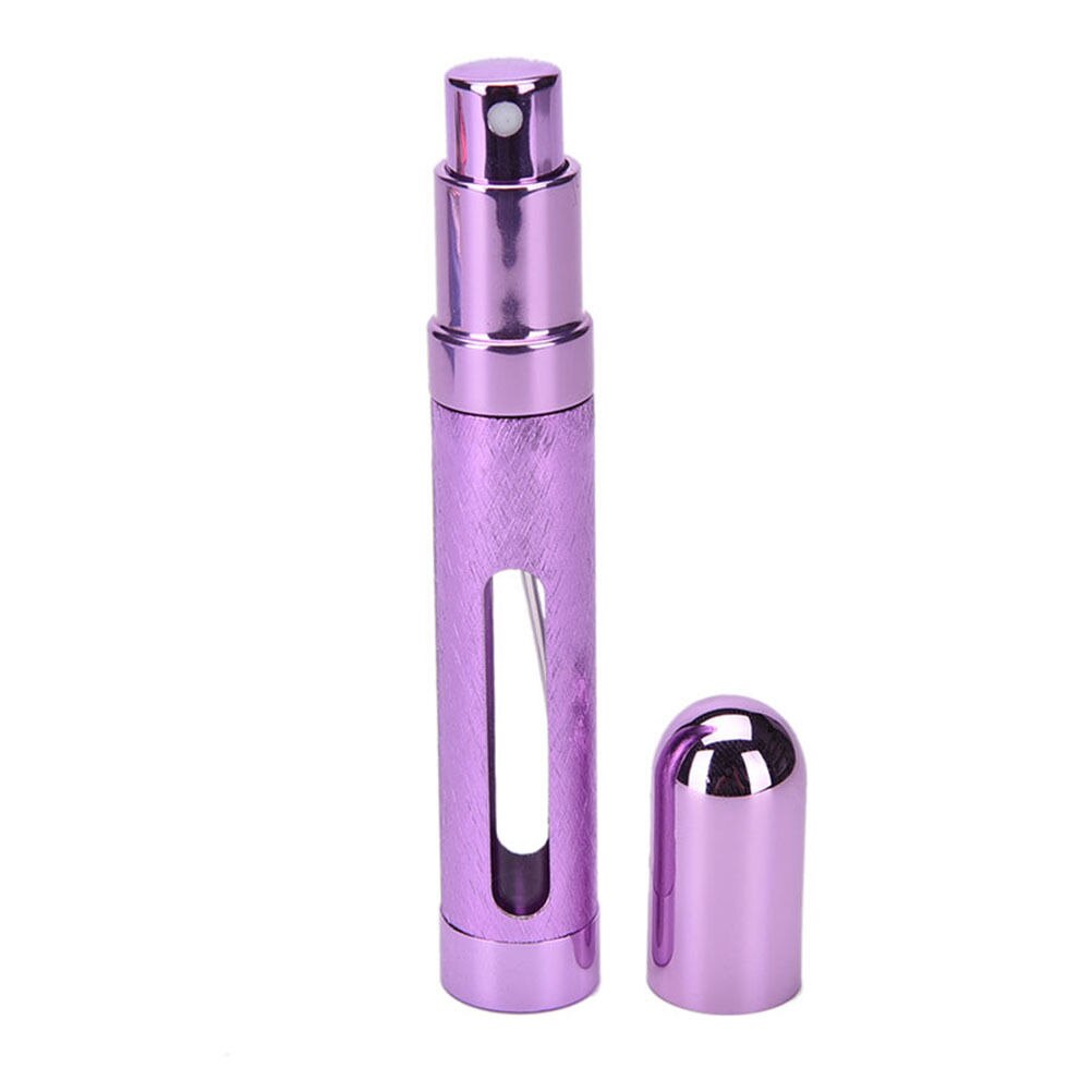 Pequeña Mini botella de Perfume vacía de 12ML, atomizador de Perfume de plástico recargable portátil, contenedor de viaje, 1 unidad: Purple