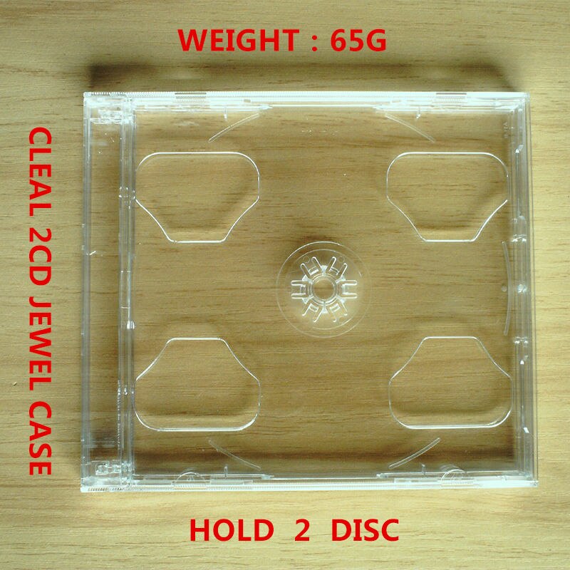 Étui à bijoux pour CD + DVD/2CD, 1/2/4 disques, Standard, transparent/noir: 2 DISC Clear