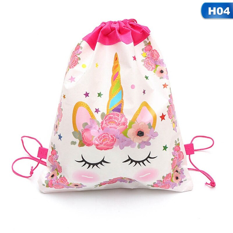 Unicorn Drawstring bag for Girls Travel Storage Package Cartoon School Backpacks Children Birthday Party Favors 34cm*27cm: 4