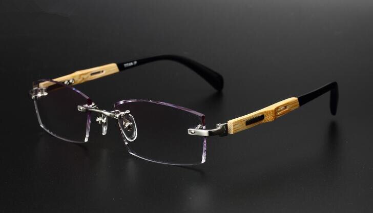 Pure Titanium Houten Hand Gemaakt Randloze Brilmonturen Luxe Bijziendheid Rx Staat Mannen Vrouwen Bril Bril Top: Silver