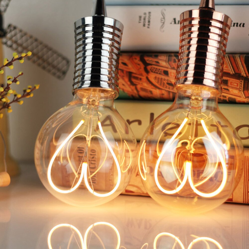 LED Glühbirne Ball Jahrgang Herz Geformt Licht Bauen-in Lampen retro Glas Dekorative Lampe Licht für Heimat Bar Cafe (Spannung 110-13