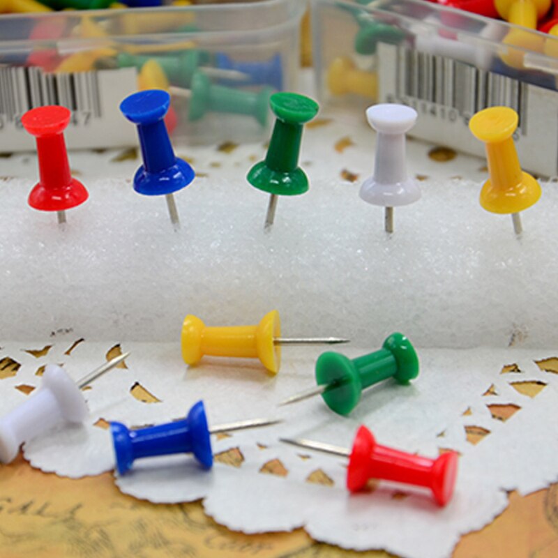 Punaises colorées, 50 pièces/lot, épingles à ongles, dessin, carte, planche de liège, papeterie fournitures scolaires et de bureau