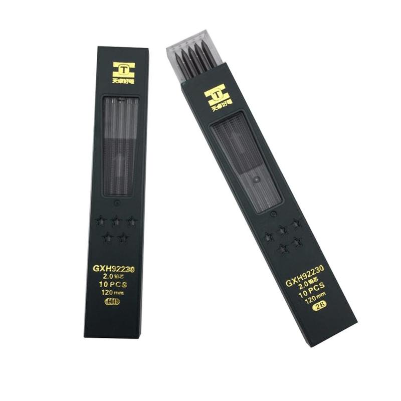 10 Stks/doos 2Mm 2B Hb Zwart 2.0Mm Mechanische Potlood Vulling 120Mm Kantoorbenodigdheden Student briefpapier