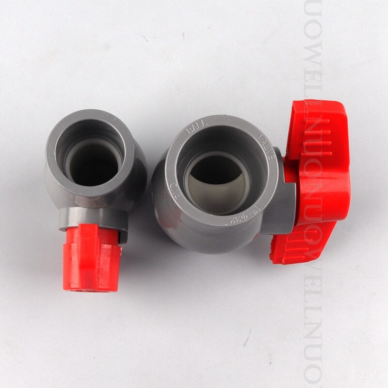 2pcs PVC Pipe Socket Ball Valve Water Pipe Socket Connector I.D 20 25 32 to 50mm Water Supply Tube Ball Valve Pipe Joints