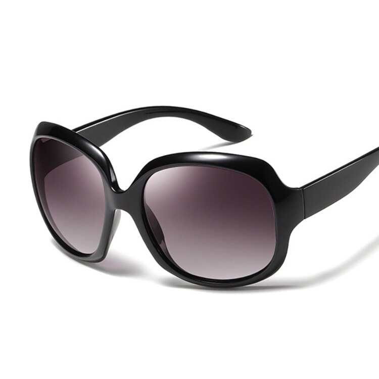 Brand star style luksus solbriller kvinder oversized solbriller kvinde vintage oval stort stel udendørs solbriller  uv400: Sort