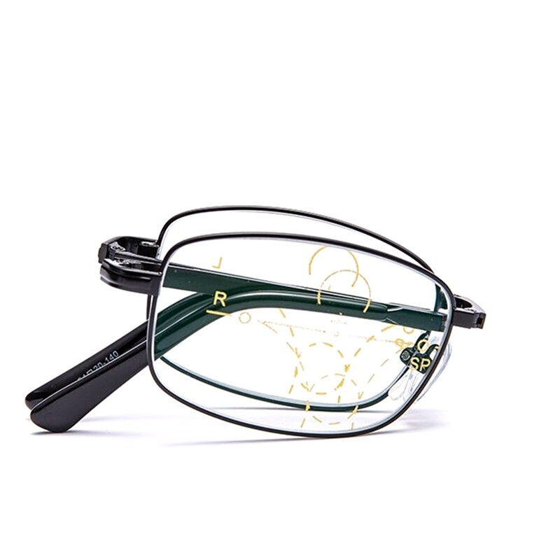 Leesbril met progressieve verkleuring, fotochromatische anti-blauwe stralen, presbyopische bril, ultralicht met etui, mini, draagbaar