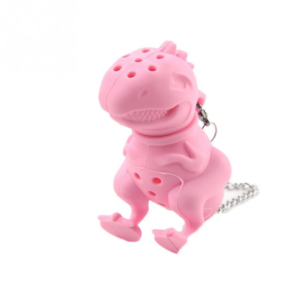 Dinosaurus Populaire Thee Filter Theezakje Houder Thee-ei Losse Leaf Zeef Herbal Siliconen Filter Diffuser Thee Accessoires: Roze
