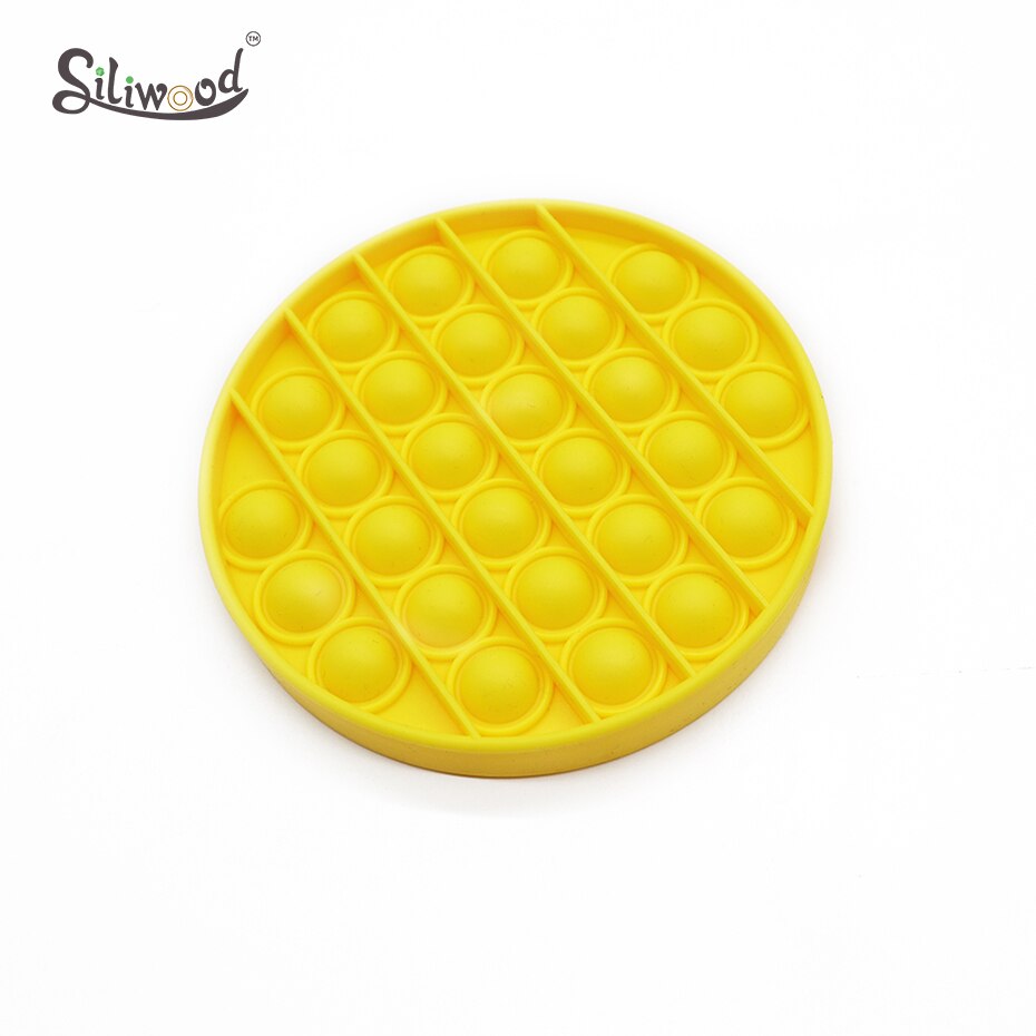 1Pc Push Bubble Fidget Zintuiglijke Speelgoed Autisme Speciale Behoeften Stress Reliever Helpt Stress En Verhogen Focus Zachte Squeeze speelgoed: Round Yellow