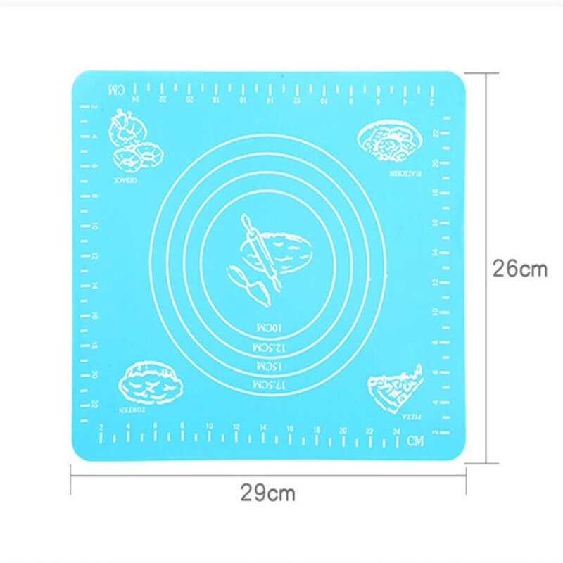 29X26cm Bakken Pad Silicone Rolling Deeg Mat Grote Non-stick Sugarcraft Fondant Cake Pizza Biscuit Cookie Brownie Maker Houder