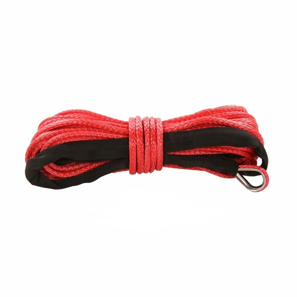 Winch Rope String Line Cable with Sheath Gray Synthetic Towing Rope 15m 7700LBs Car Wash Maintenance String for ATV UTV Off-Road: Red