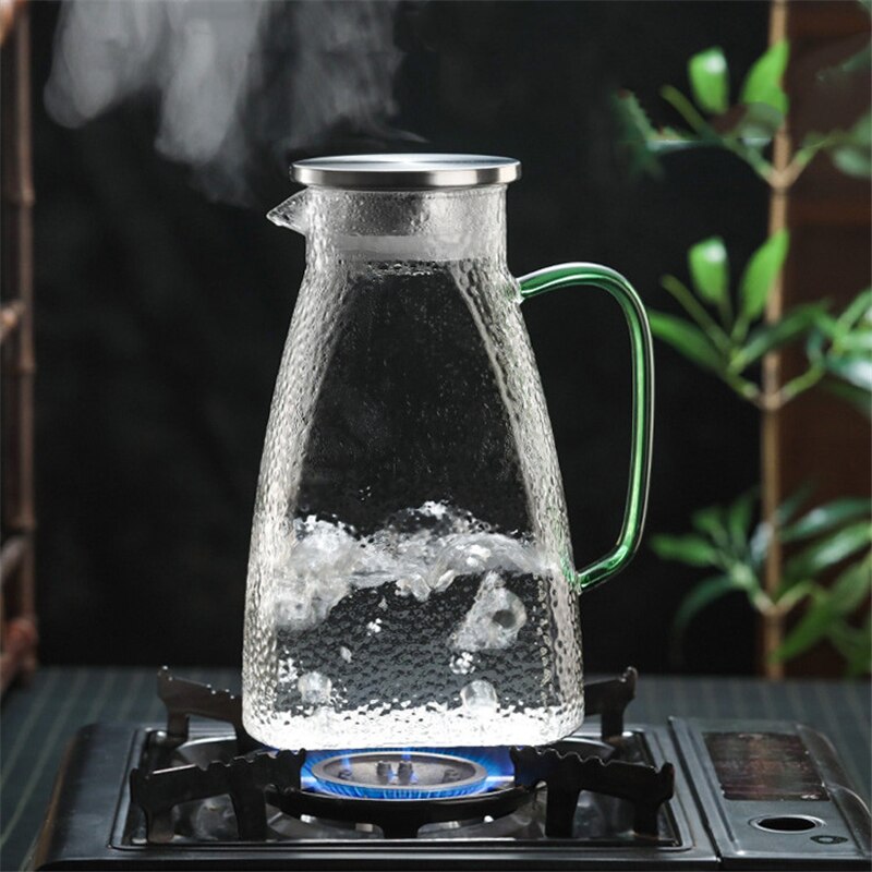 Przezroczysty szklany pojemnik na zimne napoje o dużej pojemności odporny na ciepło sok dzbanek robić mleka lodówka fajna butelka wody Drinkware 1500ML