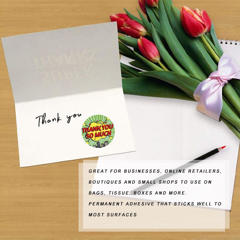 1 inch Cratoon Words Thank You Stickers 500pcs/roll Seal Labels for Teacher Reward Student Sticker Round Reward Sticker for Kids