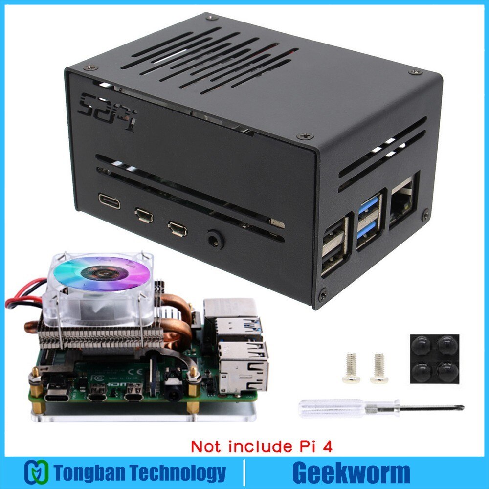 Raspberry Pi 4 Metal Case for Raspberry Pi 4 & Raspberry Pi Horizontal ICE Tower Cooler / CPU Cooling Fan