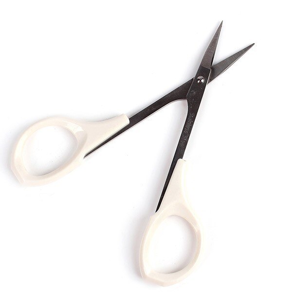 Sharp Tip Makeup Eyebrow Scissors Stainless Steel Curved Tip Nose Hair Cutter Manicure Nail Dead Skin Remover Trimming Tool: Straight Tip