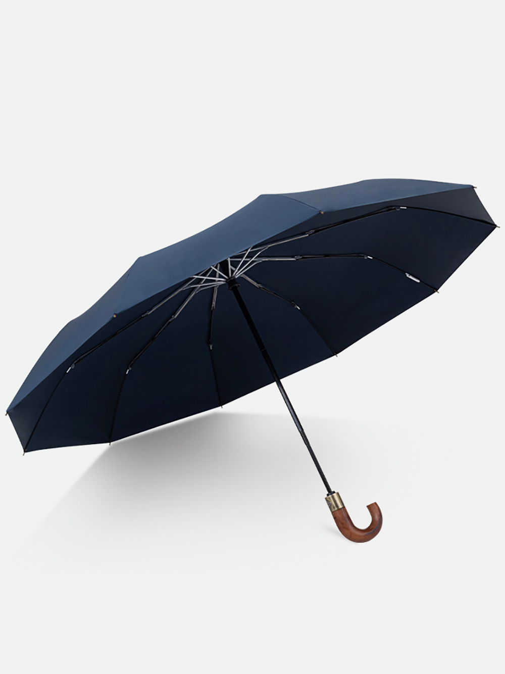 Parachase luxo guarda-chuva de madeira masculino estilo negócios dobrável guarda-chuva automático tamanho grande guarda-chuva golfe à prova vento forte 10 costelas