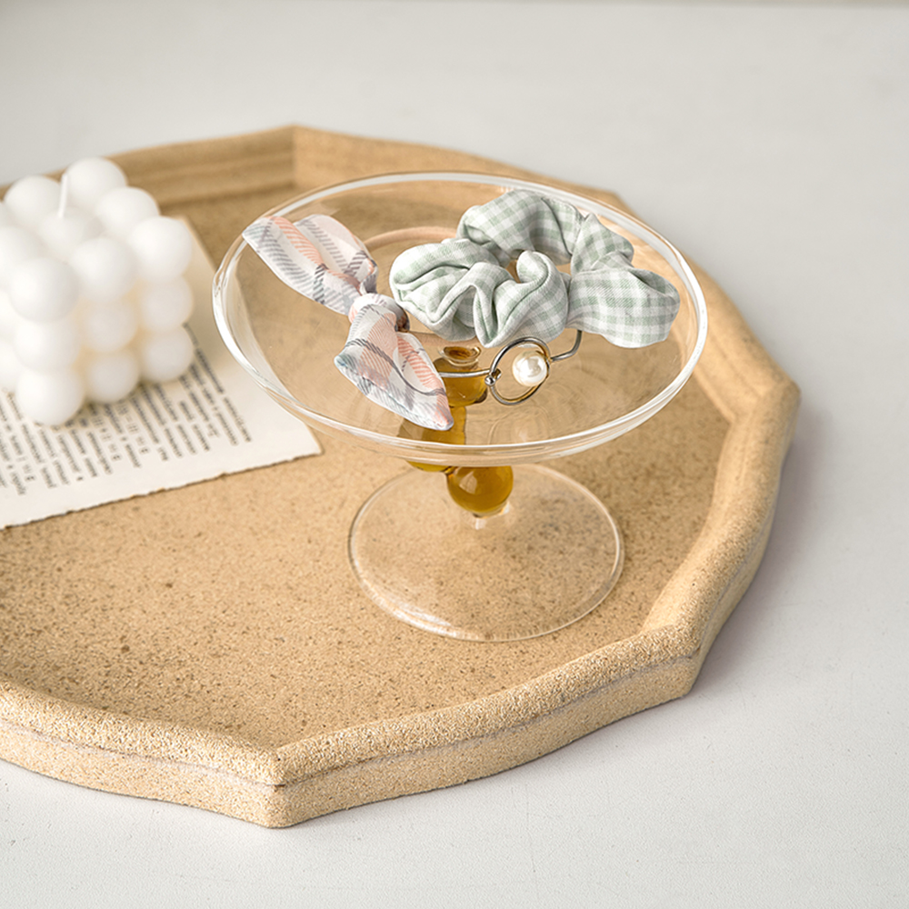 Glass Transparent Tray Fruit Tray Cake Holder Key Storage Cosmetic Storage Home Living Room Decor Room Decor