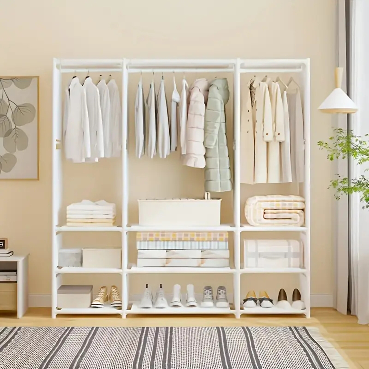 Perchero Simple para abrigos y sombreros, perchero multifuncional para dormitorio, tendedero para suelo, tendedero para ropa de dormitorio