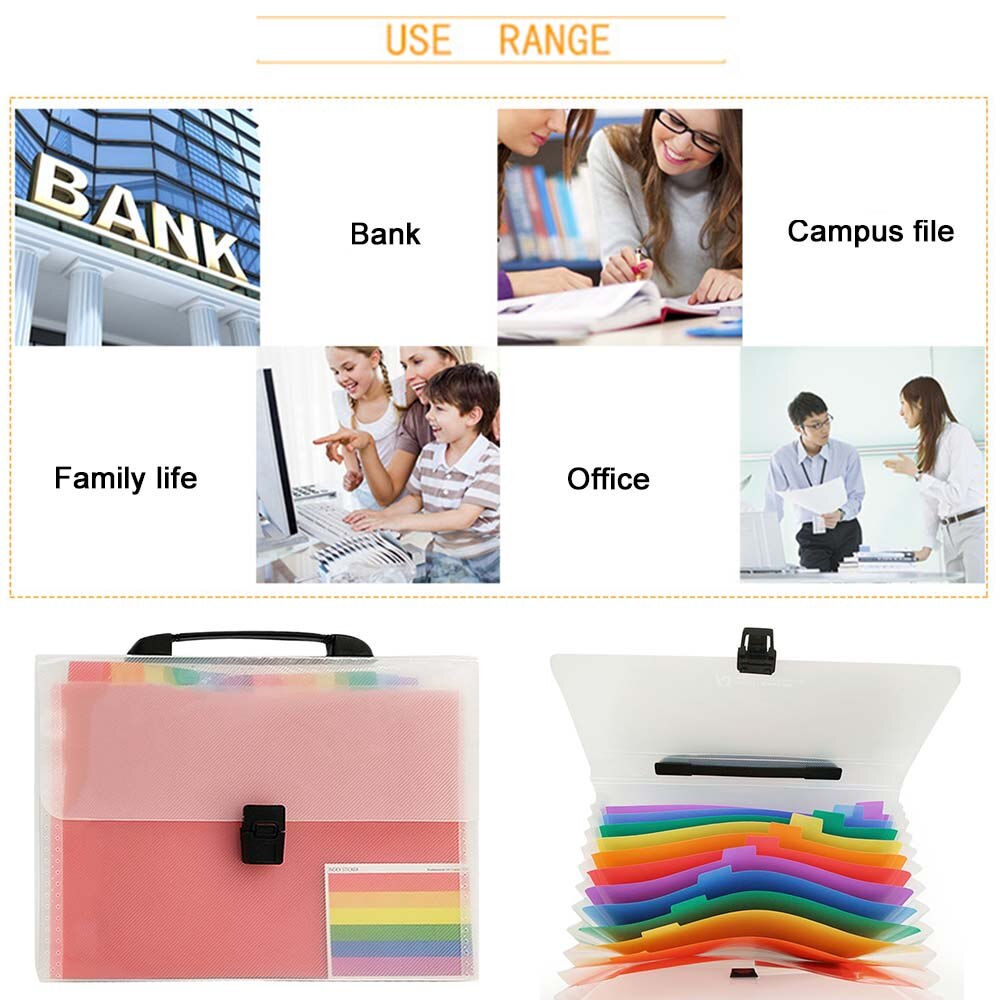 Mini Bill Receipt File Bag 13 Grids A6 Document Bag Pouch Folder Organizer File Holder