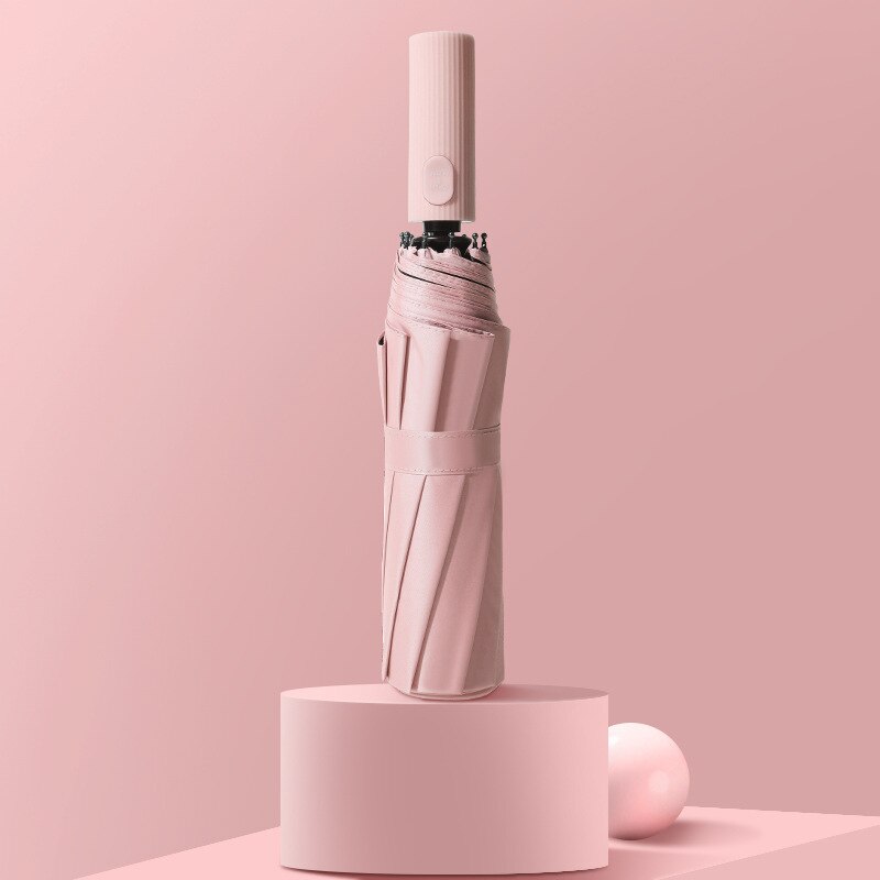 Neue Xiaomi Automatische Sonnenschirm für Männer und Frauen 10 Regenschirm Knochen Schwarz Kleber Sonnencreme Anti-uv Sonnenschirm: Rosa