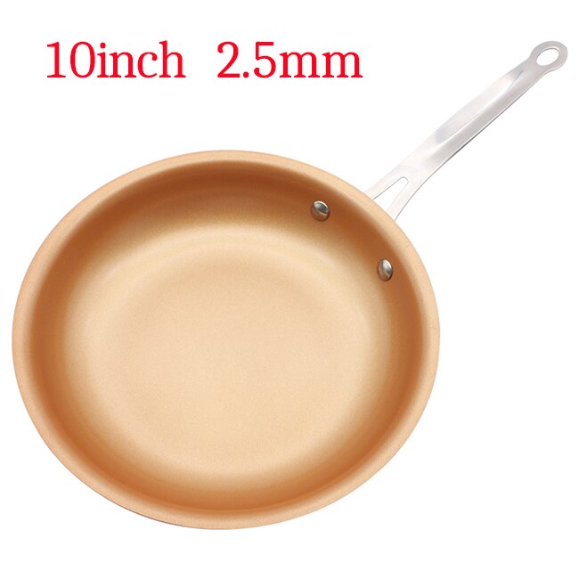 Kjøkken non-stick kobber stekepanne keramisk induksjon komfyr panne non-stick stekepanne kobber gryte: 10 tommer 2.5mm