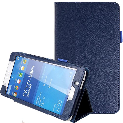 Para Samsung Galaxy Tab 4 7,0 plegable de cuero de la PU cubierta de la caja del soporte para Samsung Galaxy Tab 4 7,0 "Tablet SM-T230 SM-T231 caso: Dark Blue