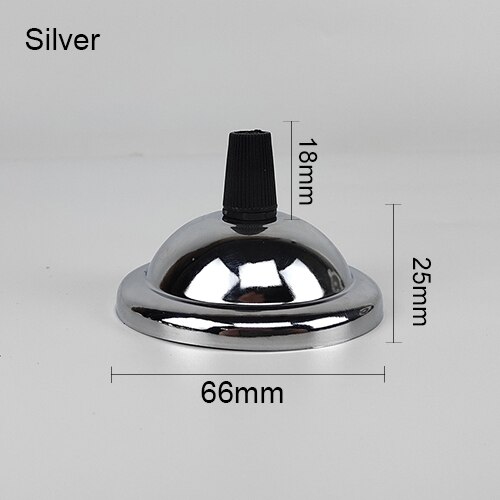 Loftsplade lampe base diy rundt jern + låselinje sort / hvid / guld / sølv /66mm vedhæng lampe base: Sølv