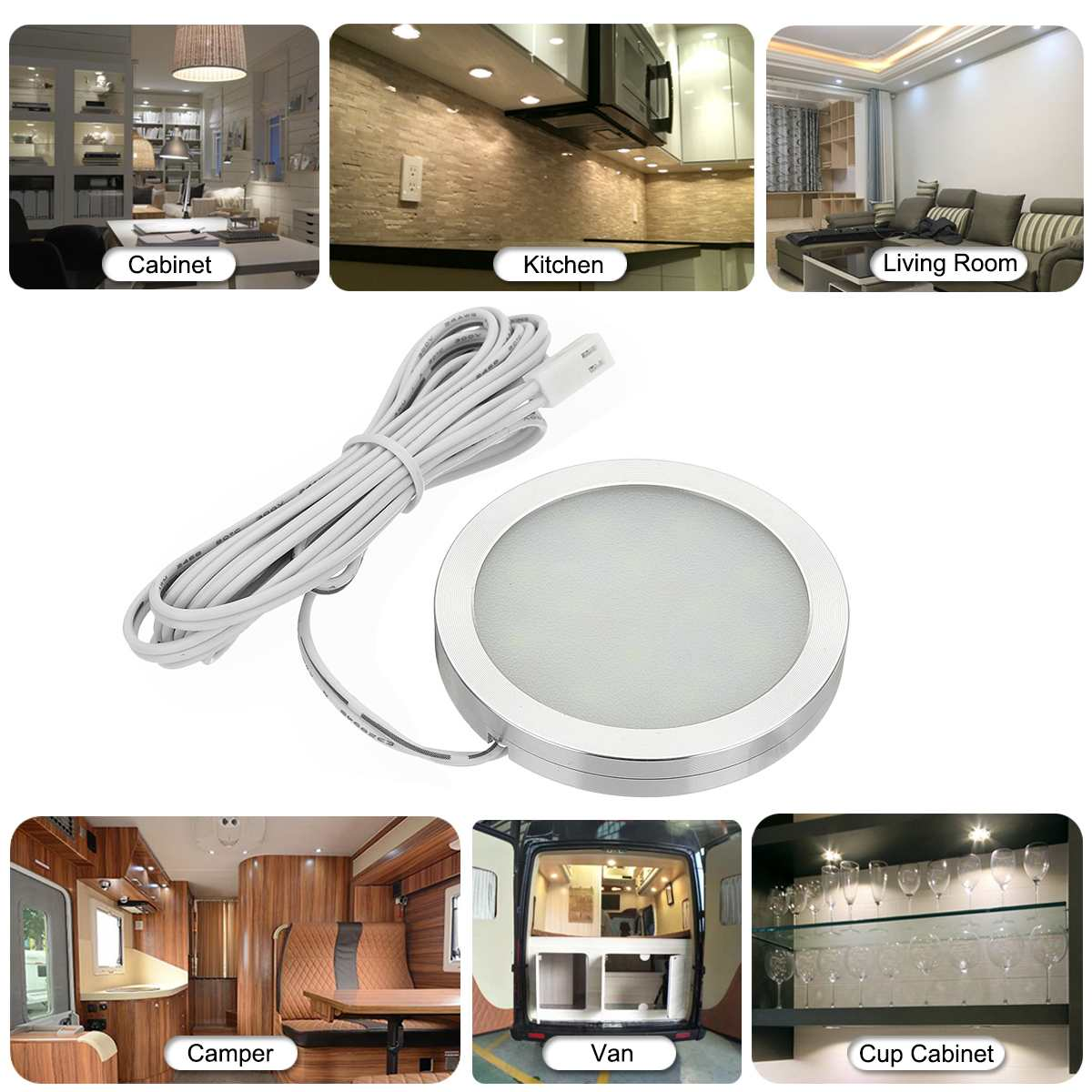 4 st led-lampa 12 volt taklampa för husbil, led-lampor för underskåp, båt, husvagn, inomhusbelysning, takbelysning för bil