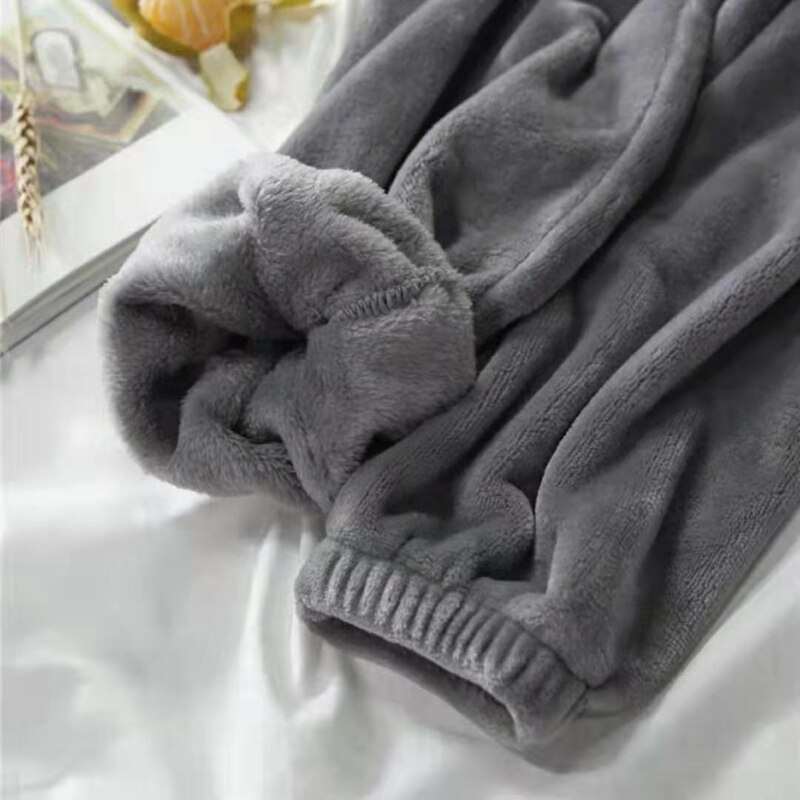 Kvinder & #39 ;s flannel bukser efterårspyjamas varm koral bad fløjl vinter pyjamas badjas kvindelig nattøj tøj