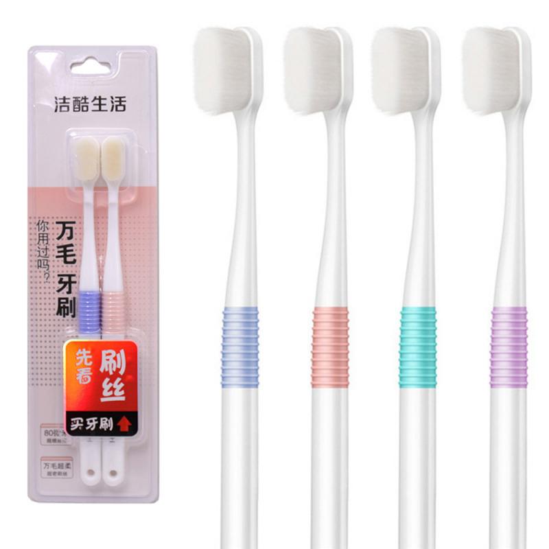 Brosse à dents Ultra-fine, douce, nettoyage en profondeur, Portable, soins buccaux pour femmes enceintes, 2 pièces