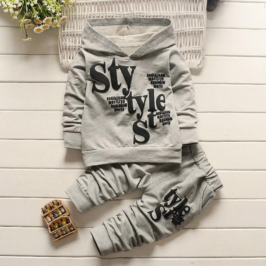 2 pçs da criança do bebê roupas de inverno estilo menino carta impressão capa topos padrão calças definir roupas legal estilo moda roupas menina