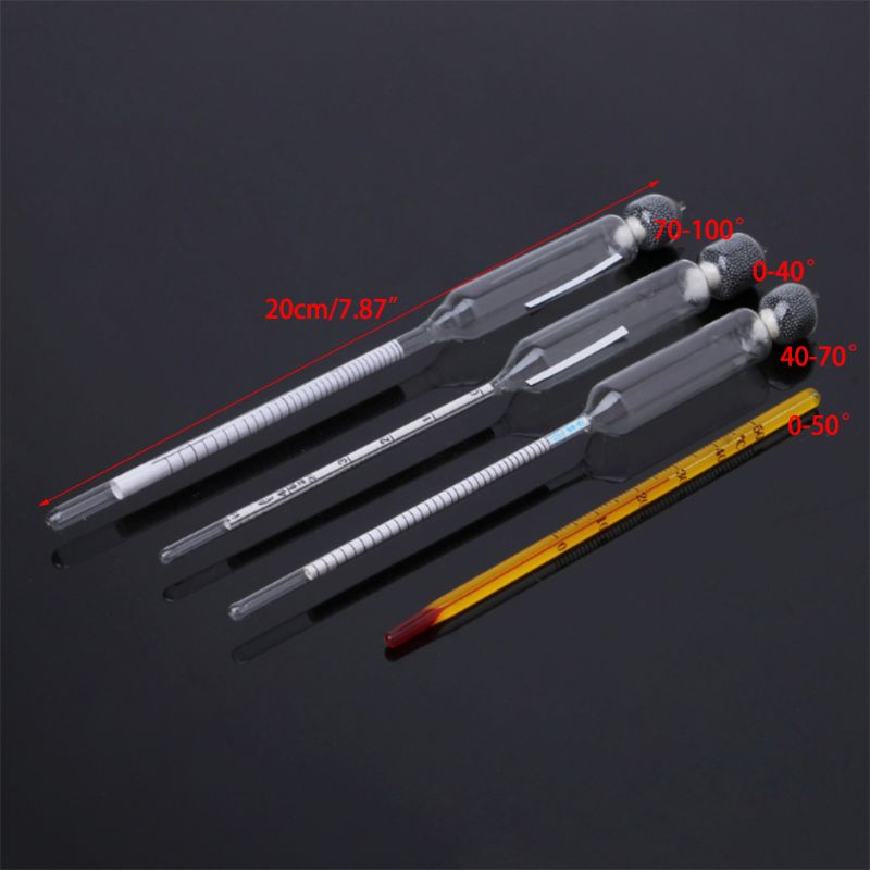 Hydrometer Measuring Bottle Plastic Box Alcoholmeter Alcohol Meter Wine Concentration Meter Thermometer Hydrometer Alcohol Tools