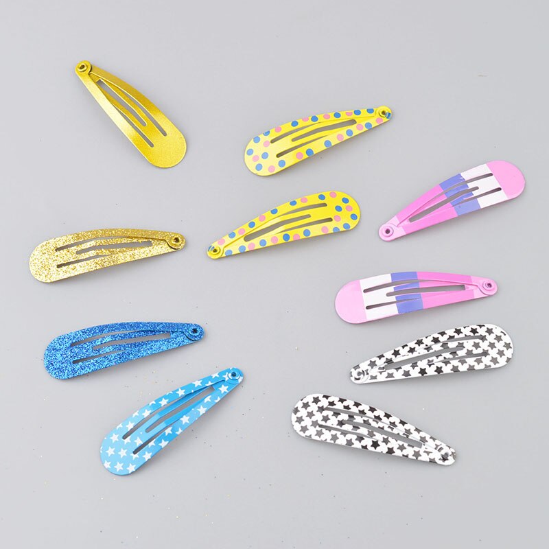 10 unidades/lote de pinzas para el pelo para niña pequeña, pasadores con estampado colorido para niña, horquillas de seguridad para niña, accesorios para el cabello