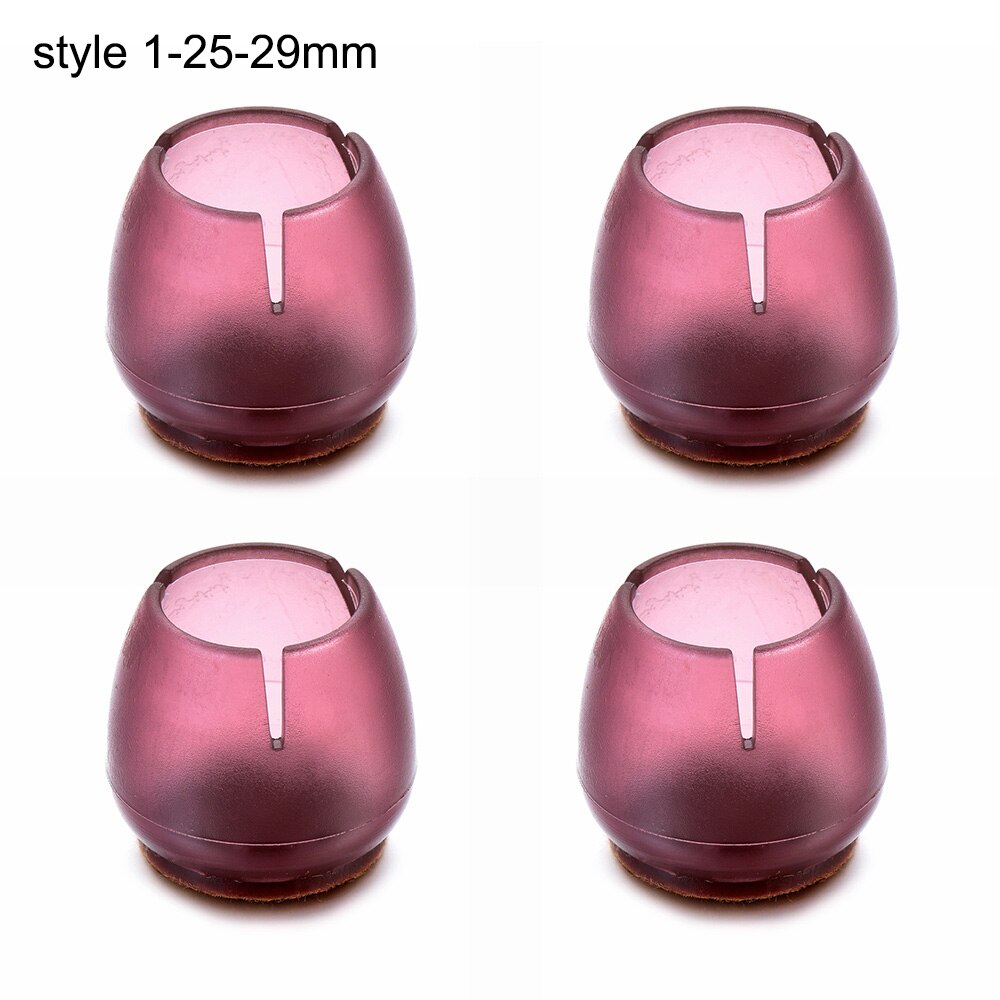 4Stck/einstellen Silikon Sessel Bein Kappen Fuß Pads Möbel Tabelle Abdeckungen Socken umhauen Beschützer runden Unterseite nicht-Unterhose Tassen: Stil 1-25-29mm