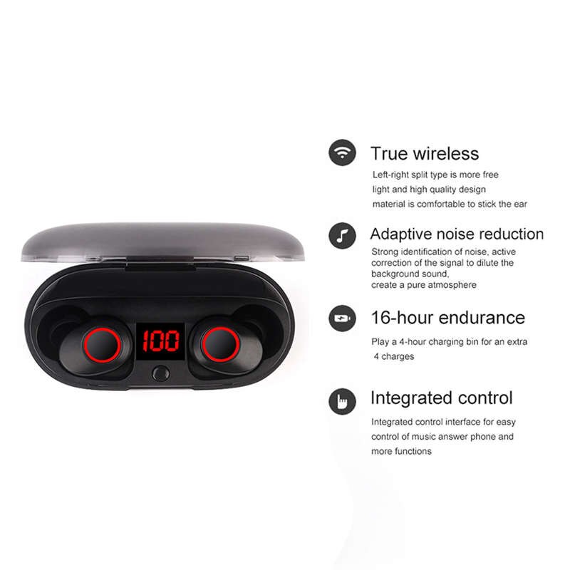 J29 Bluetooth 5.0 Tws Battery Display Mini Wireless Ear Buds Twins Earphone Headphones With Battery Case Hands Free