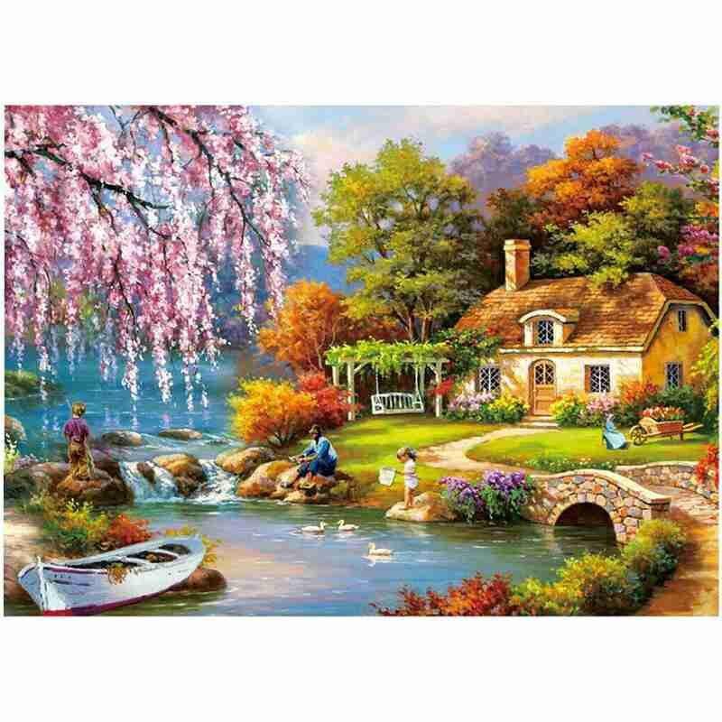 Jigsaw 1000 Stuks Puzzels Idylic Landschap Zelfassemblerende Speelgoed Decoratie Voor Volwassenen Decompressie Puzzels Puzzels Thuis Ji Q7H1: Default Title