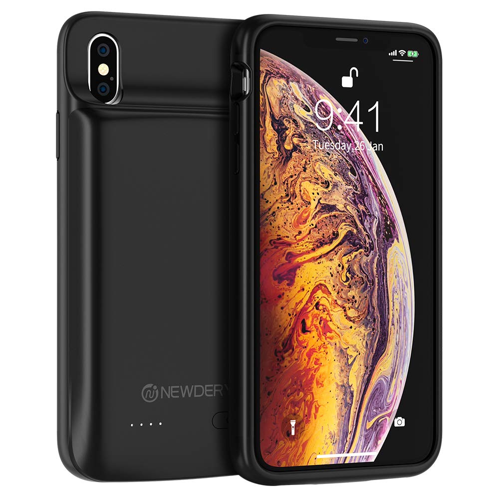 NEWDERY Cassa di Batteria per il iPhone Xs Max, 10000mAh di Ricarica Cassa di Batteria Per il iPhone Xs Max, caso di alimentazione di Protezione Caso di Backup