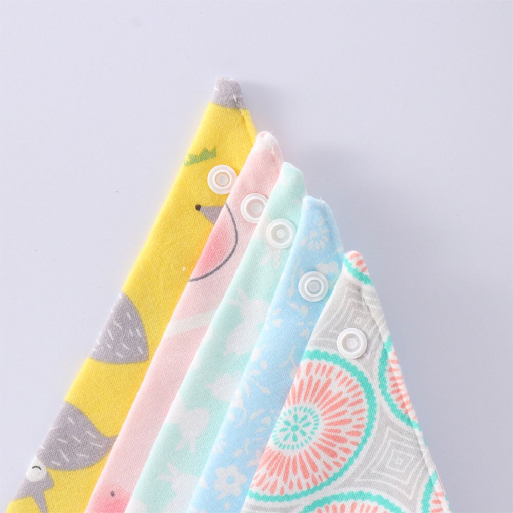 5 Stuks/partij Baby Slab Cartoon Driehoek Dubbele Gelaagde Baby Bandana Slabbetjes Baby Burp Doek Lunch Voeden Accessoires