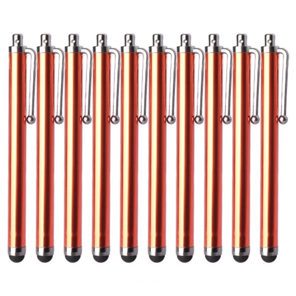 10Pcs Cell Phone Pen Universal Metal Touch Screen Pen Stylus Pens for Ipad Apple Samsung Tablet All Capacitive Screen with Clip: Orange