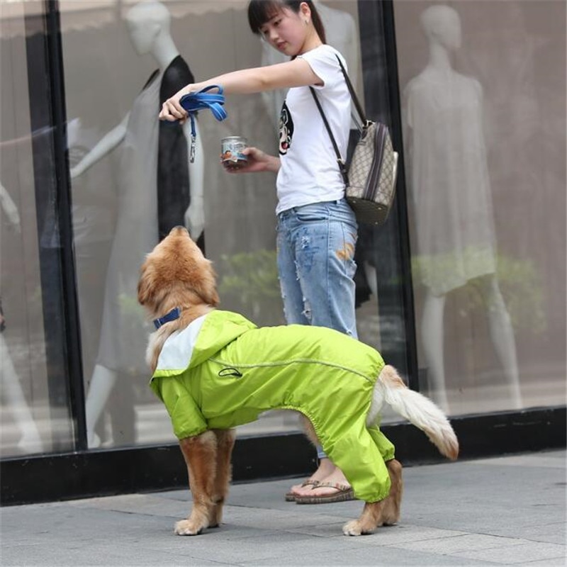 Pet Big Dog Raincoat Clothes For Labrador Golden Retriever Large Dog Waterproof Jumpsuit Rain Coat Jacket Pet Clothing Raincoats