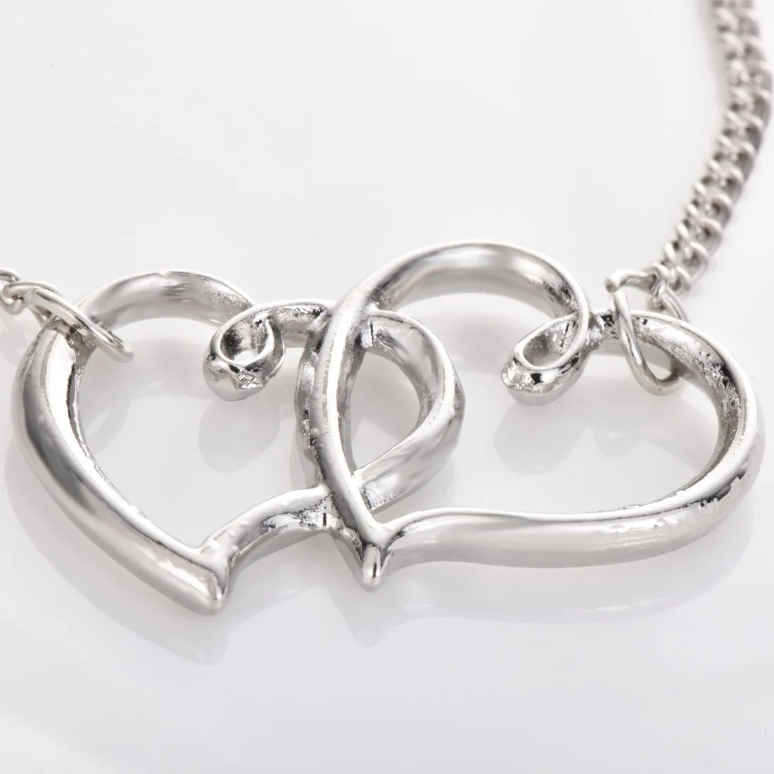 Delysia King-tobillera de plata con doble corazón para mujer, cadena de tobillo sencilla de aleación, para playa, Verano