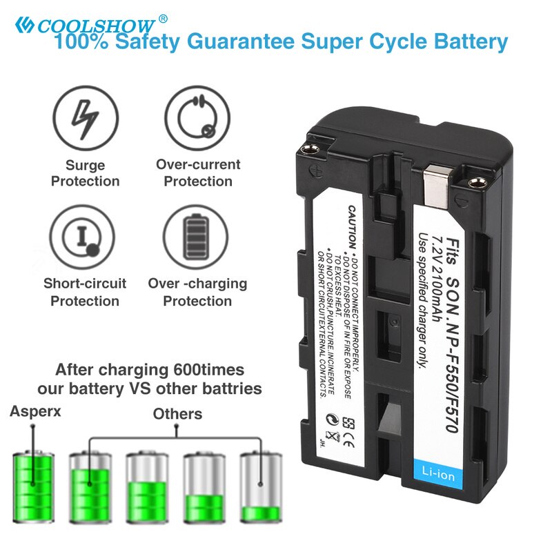 NPF550 NPF570 NPF970 NP F550 F570 F330 NP F970 F770 F960 Camera Battery 2100mah for Sony CCD-SC55 TR516 TR716 TR818 Batteries