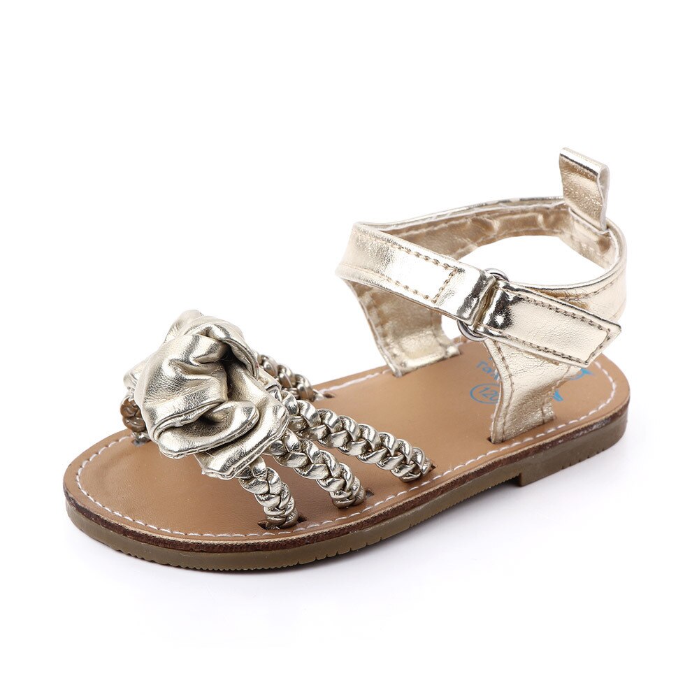 Kleinkind Baby Mädchen Sandalen Sommer Schuhe Gummi Sohle Bogen Neugeborenen Schuhe Gold Silber Kleinkind Wohnungen für 1 Jahr alt