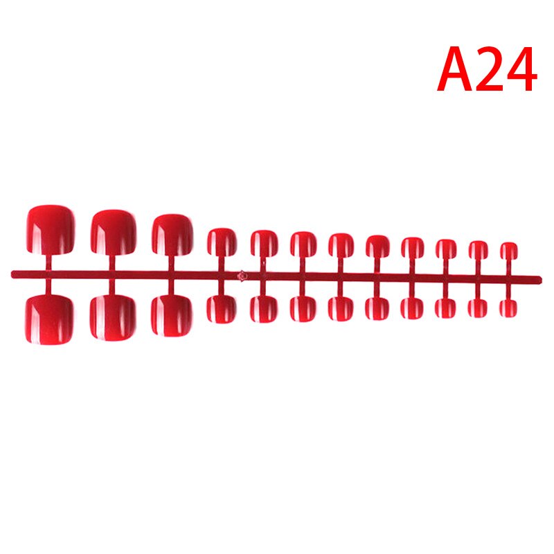 24 stuks kunstmatige snoepnagels garnalenpoeder sticker natuurlijke acryl franse valse teennagels tips kunstdecoratie teennagels valse nagels: 24