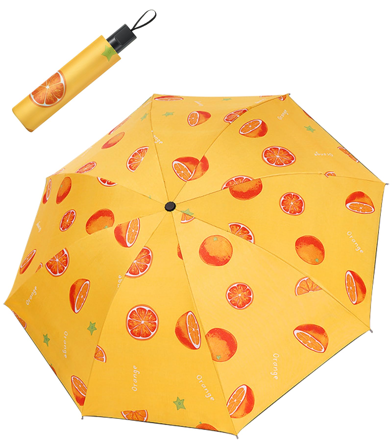 Travel Portable Mini Sun & Rain Folding Anti UV Umbrella, Compact Umbrella for Car, Lightweight UV Protection Windproof Umbrella: WHITE
