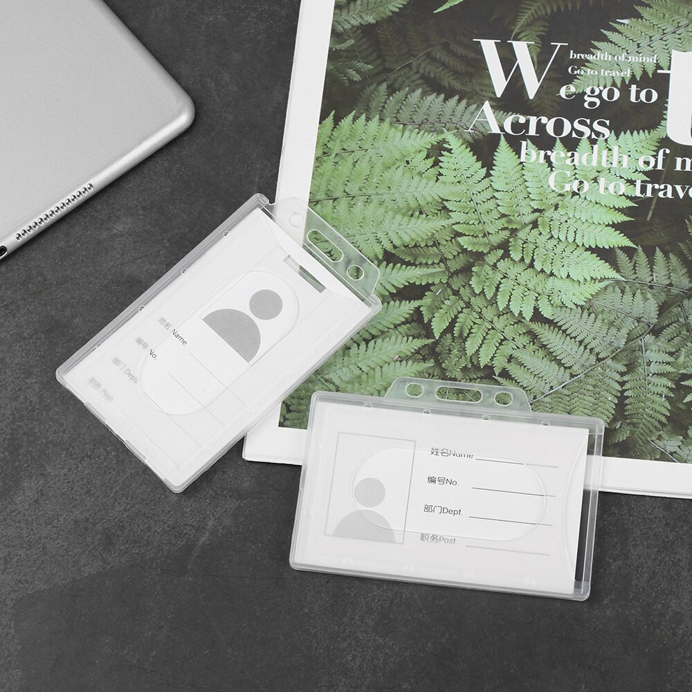 5Pcs Transparent Multi-Use Work Card Holders Hard Plastic Name Card Card Sleeve ID Card Pouch Business Case Protector Cover