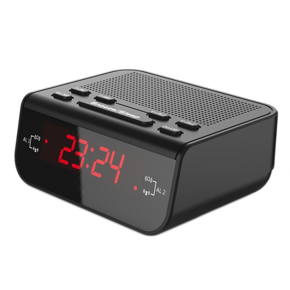 Nieuw Digitale Dual Wekker Radio Met Am/Fm Weersverwachting Vochtigheid Voor Slaapkamer Kantoor Tafel: Default Title