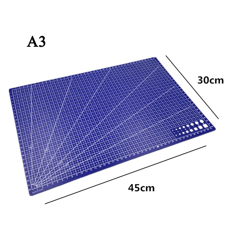 1Pcs A3 A4 Pvc Rechthoekige Snijden Mat Grid Line Tool Plastic 45Cm X 30Cm, 30Cm X 22Cm: A3-Blue