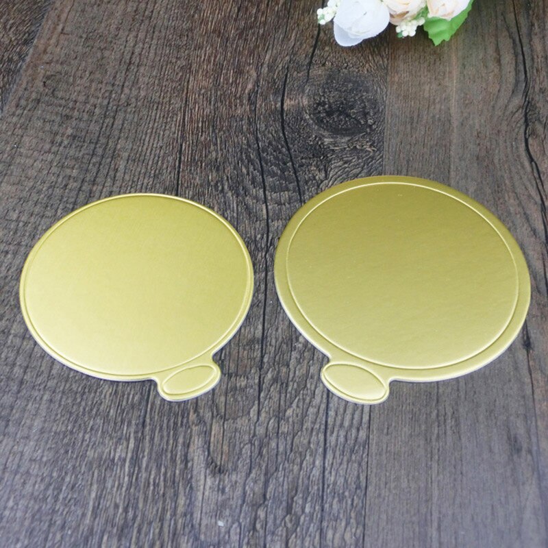 100 Stks/set Mousse Cake Boards Goud Papier Dessert Display Tray Verjaardag Bruiloft Cake Decoratieve Tools RT99