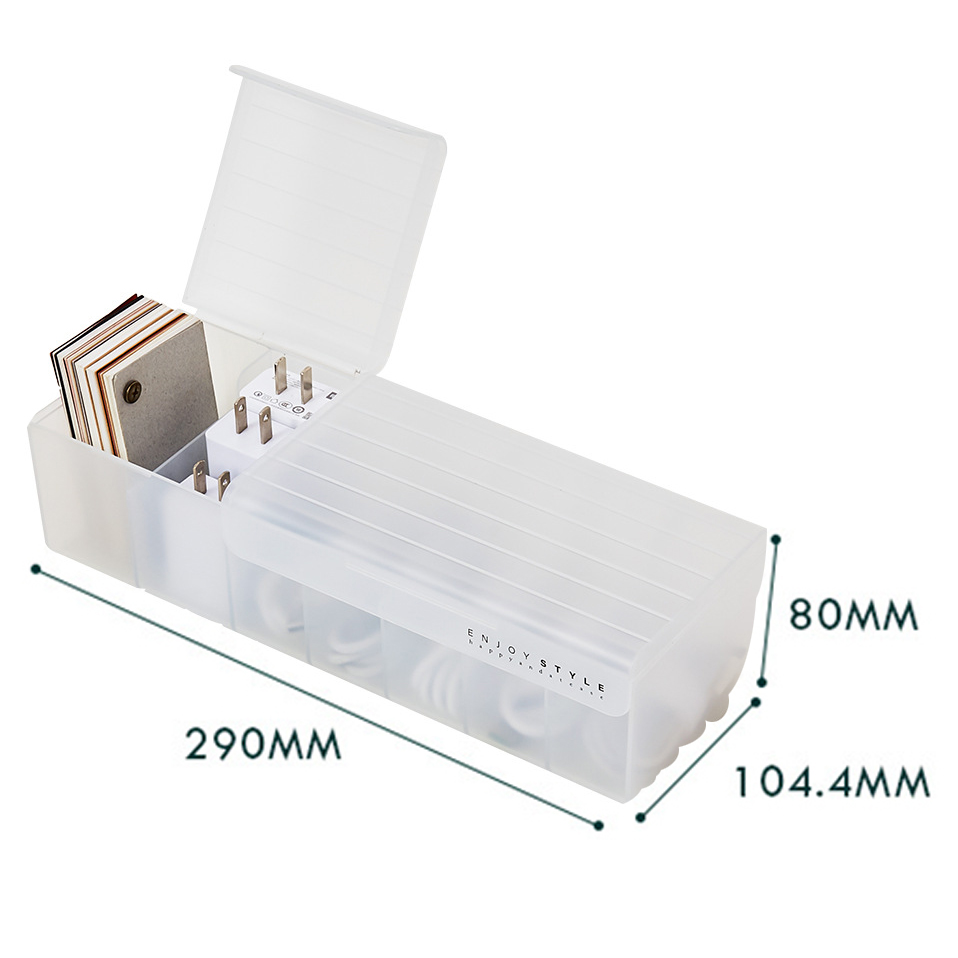Kabel Opbergdoos Doorzichtige Plastic Data Line Opslag Container Voor Bureau Briefpapier Multifunctionele Headset Data Laadkabel: G white